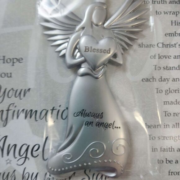 The Grandparent Gift Co. Angel Ornament Confirmation Gift Silver Blessed New - Picture 3 of 10